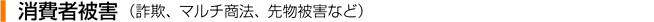 消費者被害(詐欺、マルチ商法、先物被害など)